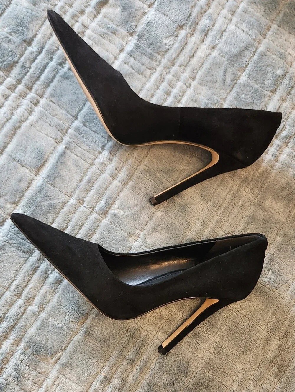 Michael Kors Elyse Black Pointed-Toe Suede High Heel Stiletto Pumps, 6M